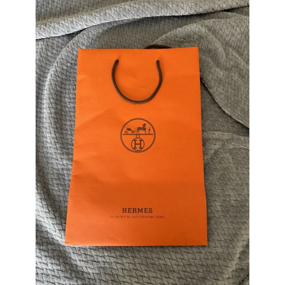 Authentic Hermes Orange Paper Gift Bag Medium Size‎ 17